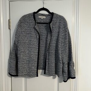 Chic Navy and White Women's Knit Blazer